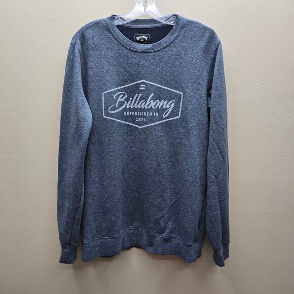 Billabong Boys Pullover Crew Neck Sweatshirt Graphic Print Gray Size Large - Picture 1 of 7